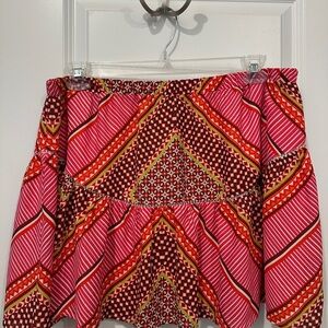 Banana Republic Pink and Red Patterned Skirt